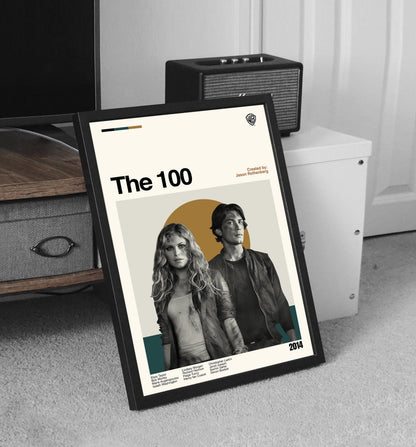 The 100 Poster: Mid-Century Modern Minimalist Print