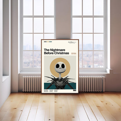 The Nightmare Before Christmas Poster - Movie Poster - Midcentury Modern Art - Minimalist Print - Retro Poster - Vintage Print - Wall Art