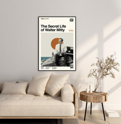 The Secret Life of Walter Mitty Poster - Movie Poster - Midcentury Modern Art - Minimalist Print - Retro Poster - Vintage Print - Wall Art