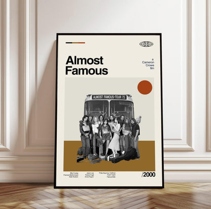 Almost Famous Poster - Movie Poster - Midcentury Modern Art - Minimalist Print - Retro Poster - Vintage Print Art - Wall Art - Gifts for him