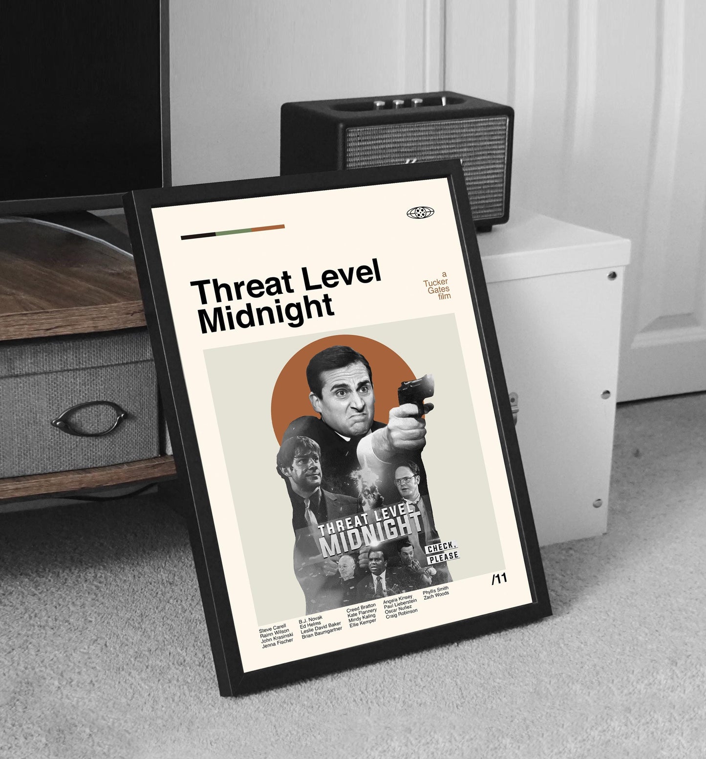Threat Level Midnight Poster: Minimalist Mid-Century Modern Art Print
