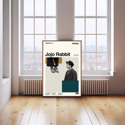 Jojo Rabbit Poster - Movie Poster - Midcentury Modern Art - Minimalist Print - Retro Poster - Vintage Print Art - Wall Art - Gifts for him