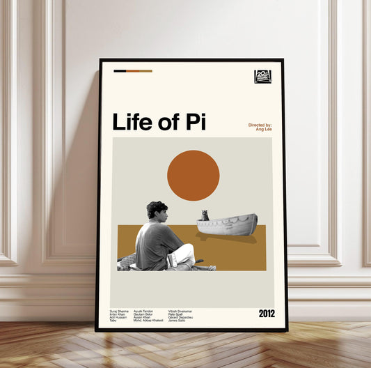 Life of Pi Movie Poster - Mid-Century Modern Minimalist Print