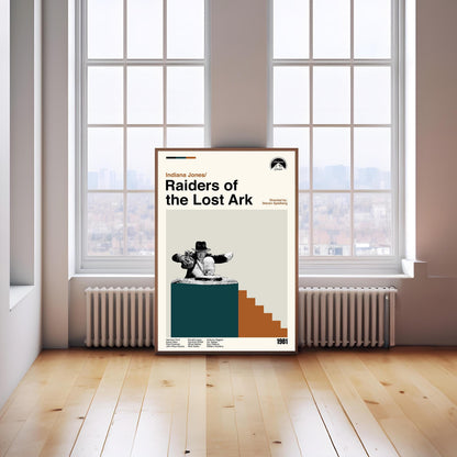 Raiders of the Lost Ark Poster - Movie Poster - Midcentury Modern Art - Minimalist Print - Retro Poster - Vintage Print - Gifts for him
