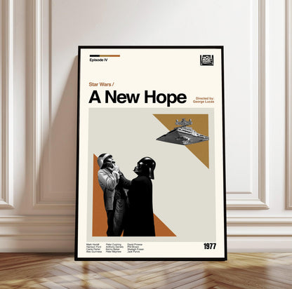 Star Wars: A New Hope - Midcentury Modern Minimalist Movie Poster