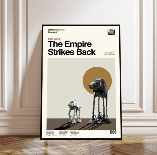 Empire Strikes Back Poster: Mid-Century Modern Star Wars Print
