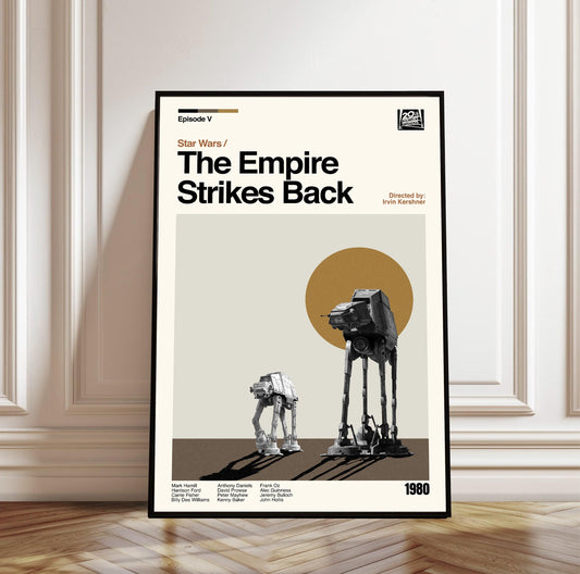 Empire Strikes Back Poster: Mid-Century Modern Star Wars Print