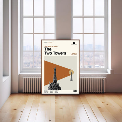 The Two Towers Movie Poster - Midcentury Modern Minimalist Print