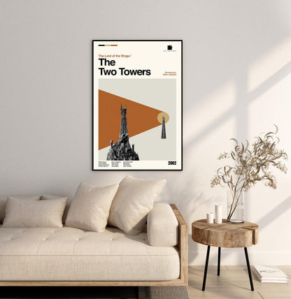 The Two Towers Movie Poster - Midcentury Modern Minimalist Print