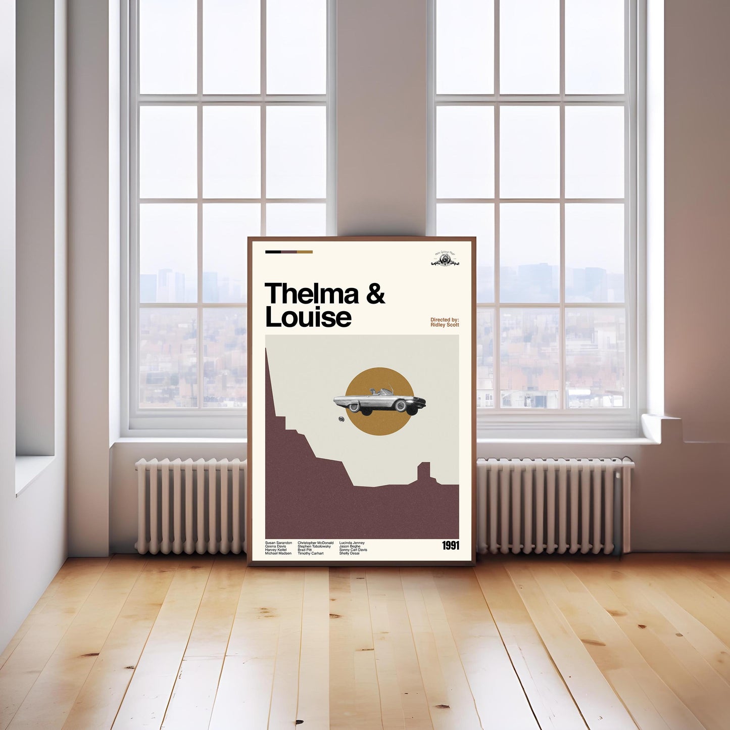 Thelma & Louise Movie Poster: Minimalist Mid-Century Modern Art Print