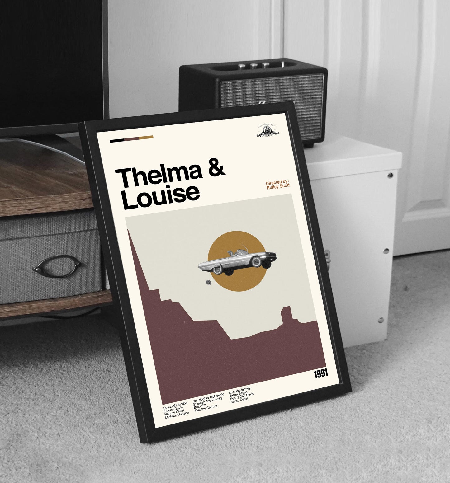 Thelma & Louise Movie Poster: Minimalist Mid-Century Modern Art Print