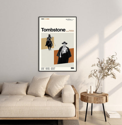 Tombstone Movie Poster: Mid-Century Modern Minimalist Art Print