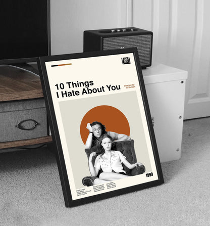 10 Things I Hate About You Poster - Movie Poster - Midcentury Modern Art - Minimalist Print - Retro Poster - Vintage Print - Gifts for him