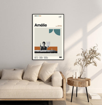 Amelie Movie Poster: Mid-Century Modern Minimalist Art Print