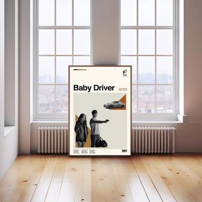 Baby Driver Movie Poster – Minimalist Mid-Century Modern Print