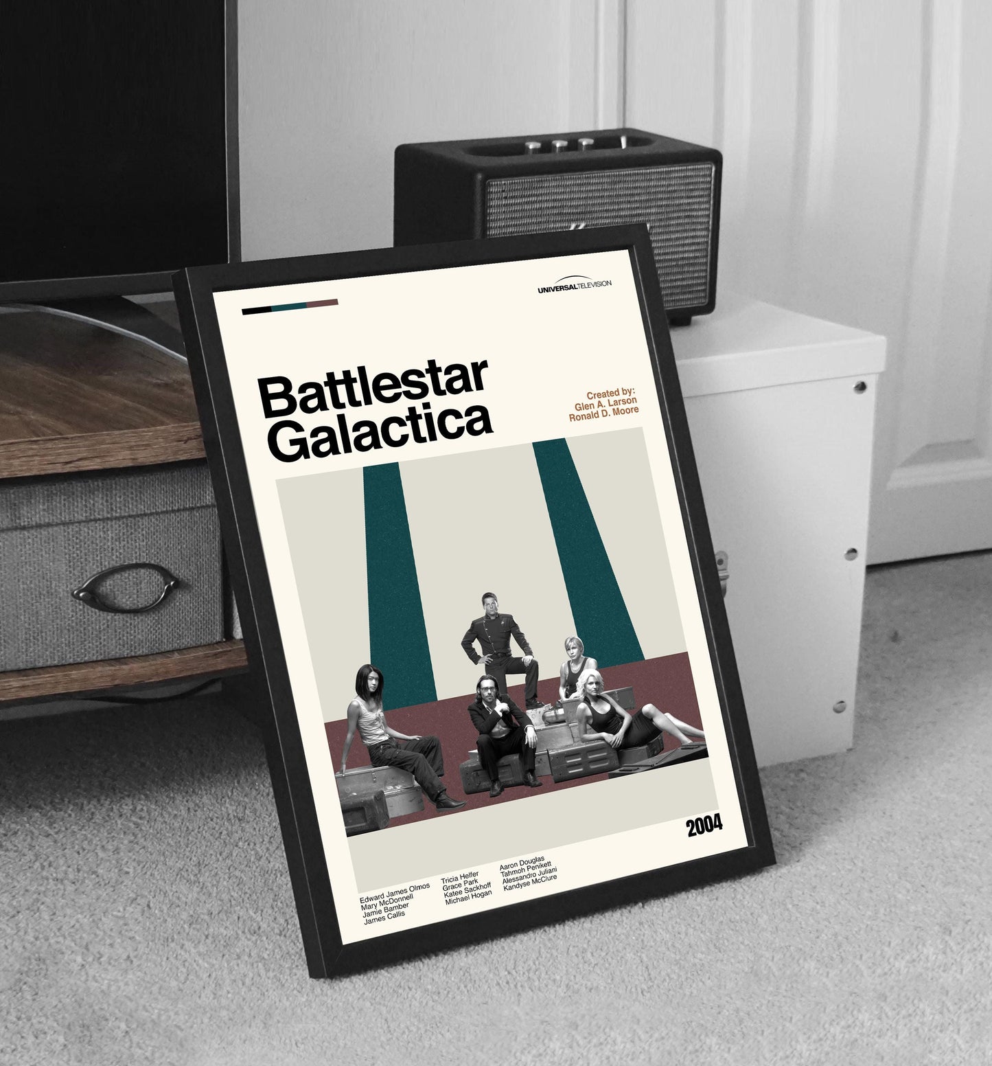 Battlestar Galactica Poster – Mid-Century Modern TV Series Print