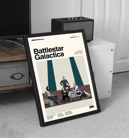 Battlestar Galactica Poster – Mid-Century Modern TV Series Print