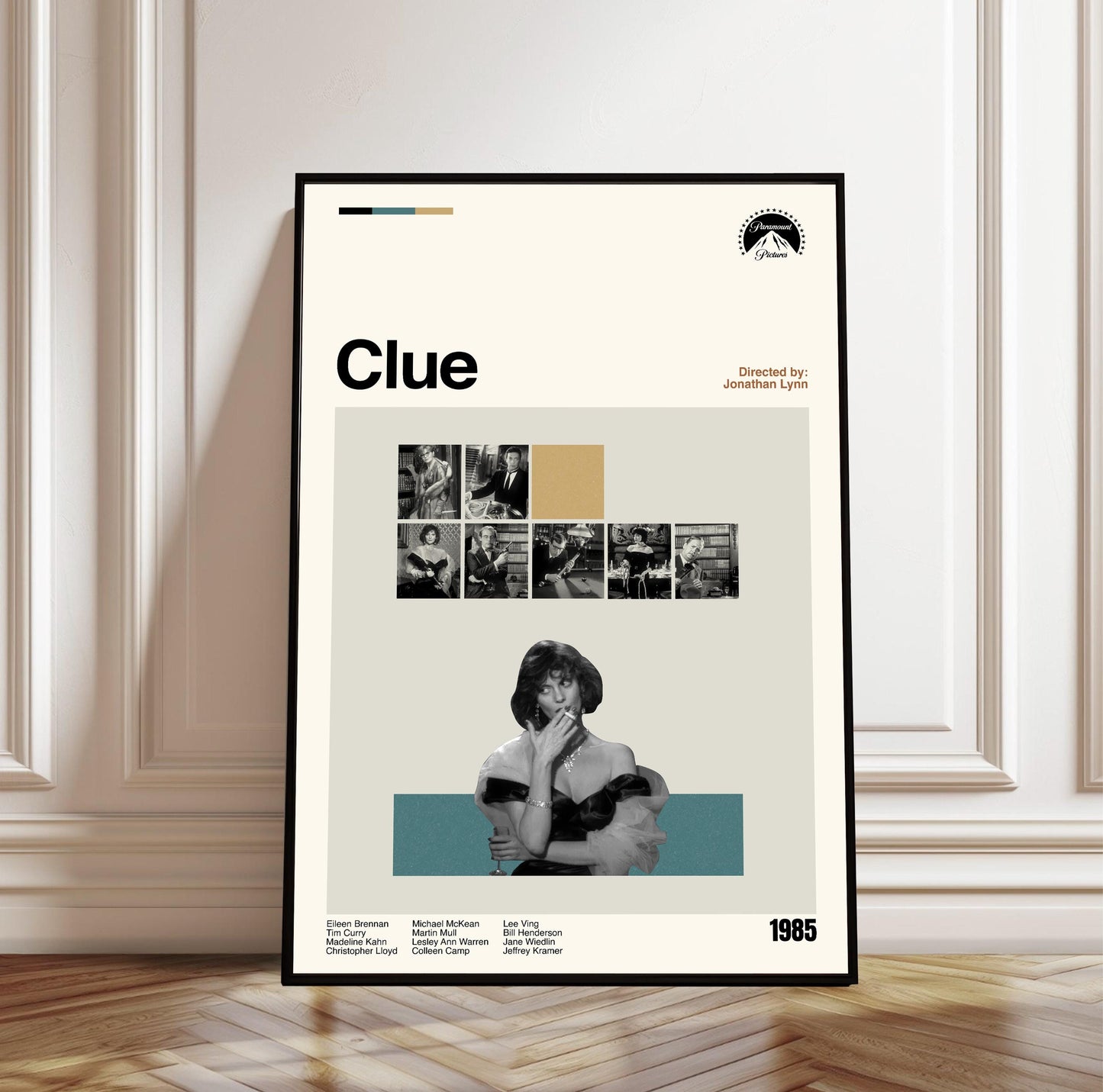 Clue Poster - Movie Poster - Midcentury Modern Art - Minimalist Print - Retro Poster - Vintage Print - Wall Art - Gifts for him