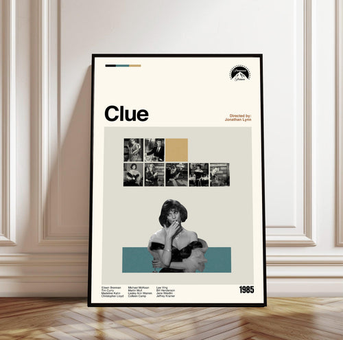 Clue Poster - Movie Poster - Midcentury Modern Art - Minimalist Print - Retro Poster - Vintage Print - Wall Art - Gifts for him