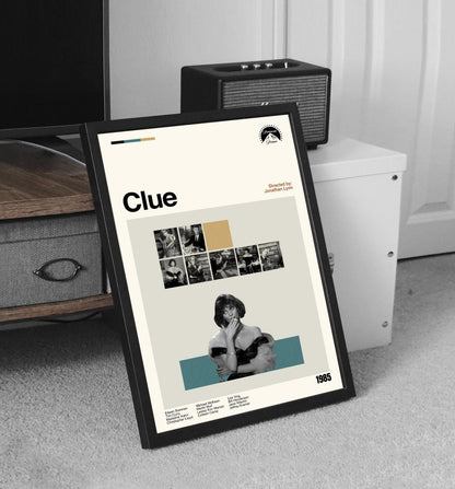 Clue Poster - Movie Poster - Midcentury Modern Art - Minimalist Print - Retro Poster - Vintage Print - Wall Art - Gifts for him