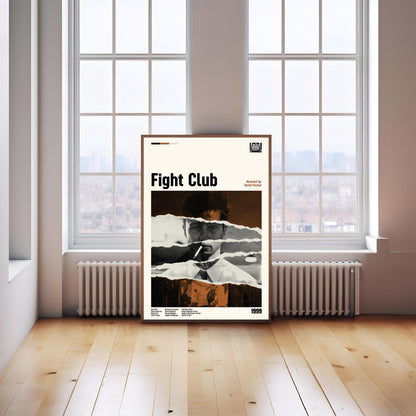 Fight Club Movie Poster: Mid-Century Modern Minimalist Print