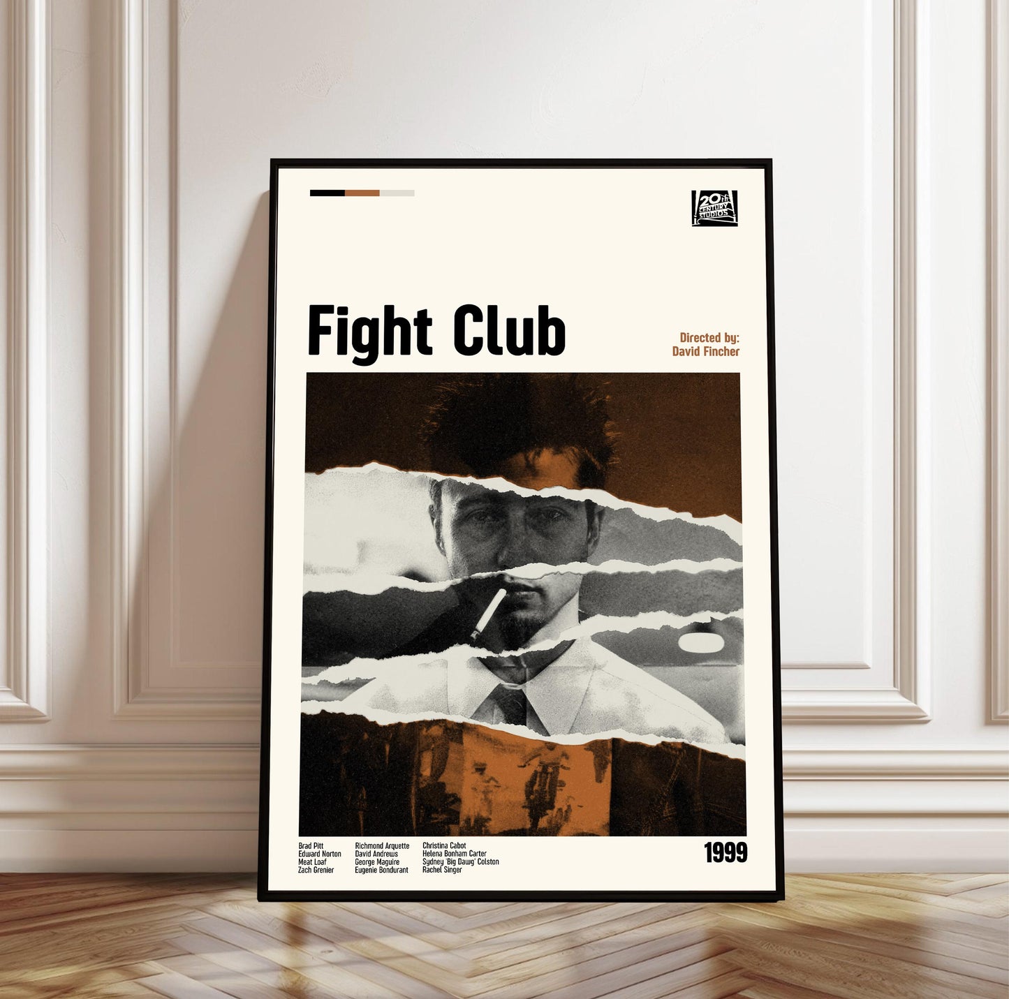 Fight Club Movie Poster: Mid-Century Modern Minimalist Print
