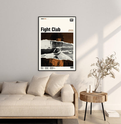 Fight Club Movie Poster: Mid-Century Modern Minimalist Print