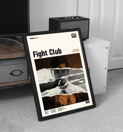 Fight Club Movie Poster: Mid-Century Modern Minimalist Print