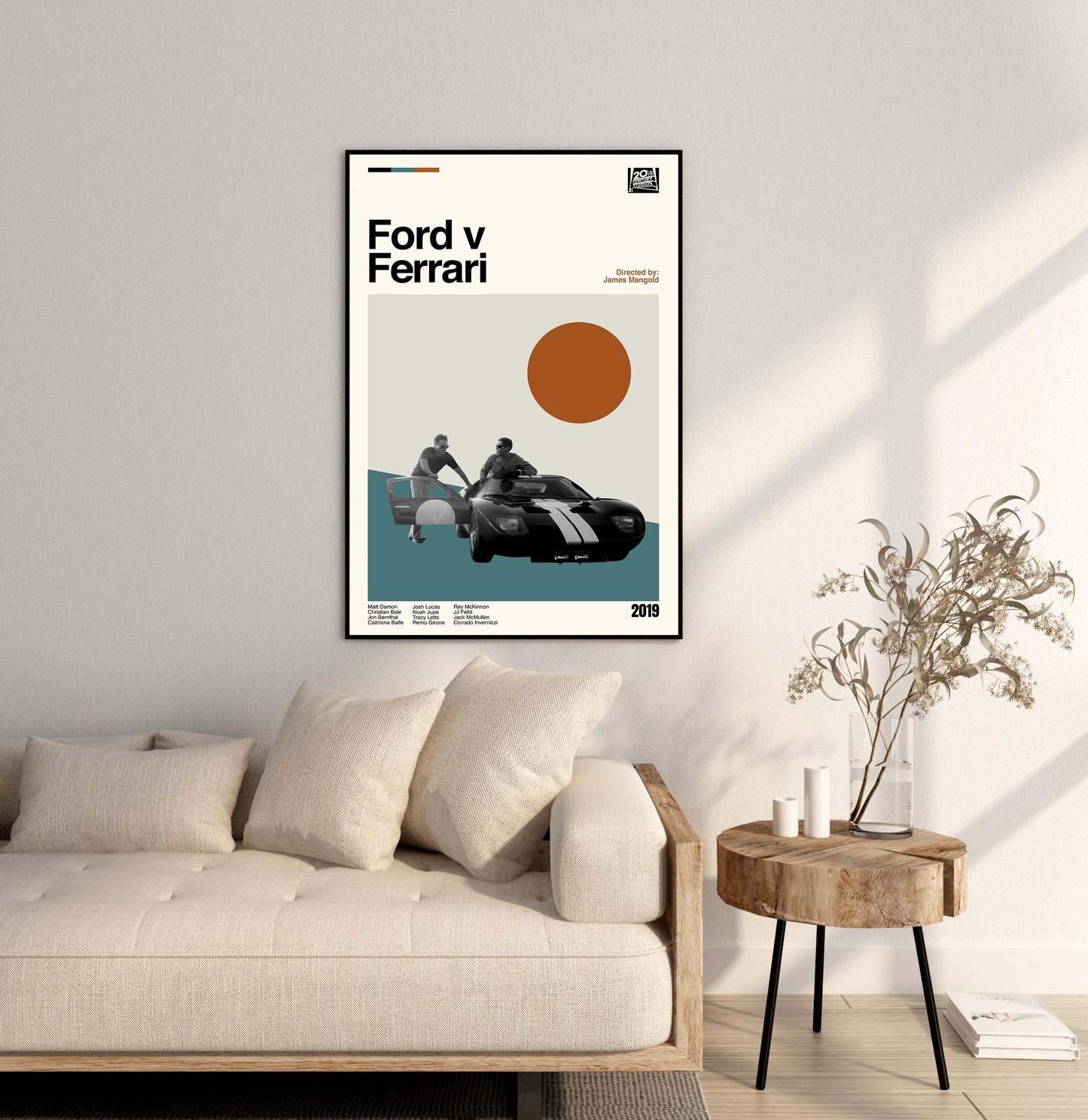 Ford v Ferrari Poster - Mid-Century Modern Movie Print