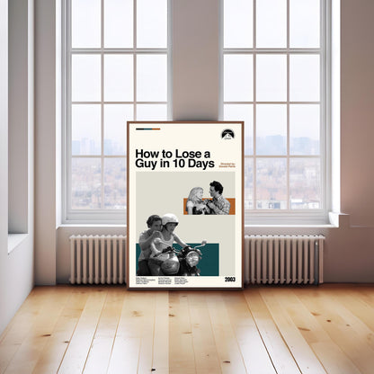 How to Lose a Guy in 10 Days Poster - Movie Poster - Midcentury Modern Art - Minimalist Print - Retro Poster - Vintage Print - Gift for him