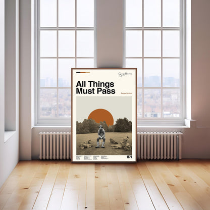 All Things Must Pass Poster: Mid-Century Modern Music Art Print
