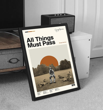 All Things Must Pass Poster: Mid-Century Modern Music Art Print