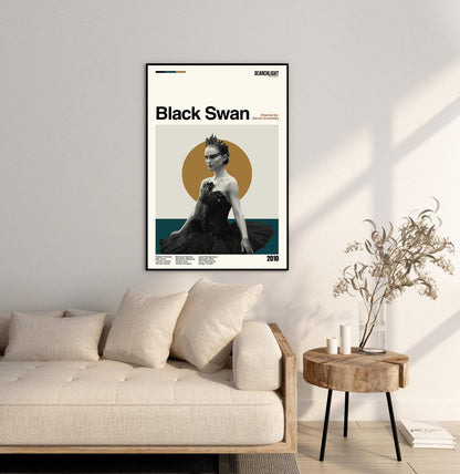 Black Swan Movie Poster - Mid-Century Modern Minimalist Print