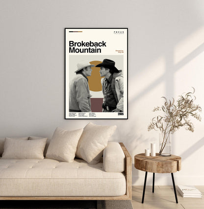 Brokeback Mountain Movie Poster – Mid-Century Modern Minimalist Print