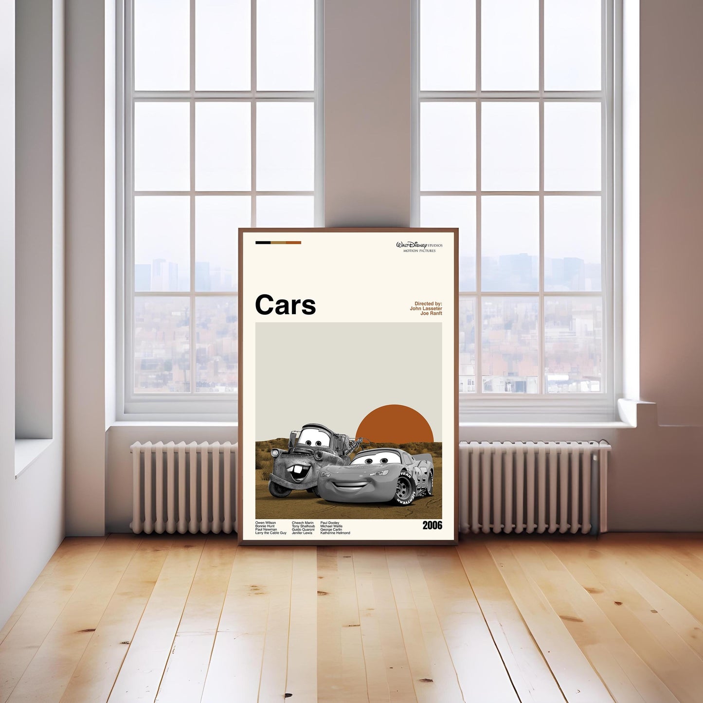 Cars Poster - Movie Poster - Midcentury Modern Art - Minimalist Print - Retro Poster - Vintage Print Art - Wall Art - Gifts for him