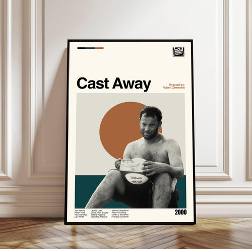 Cast Away Movie Poster: Mid-Century Modern Minimalist Art Print