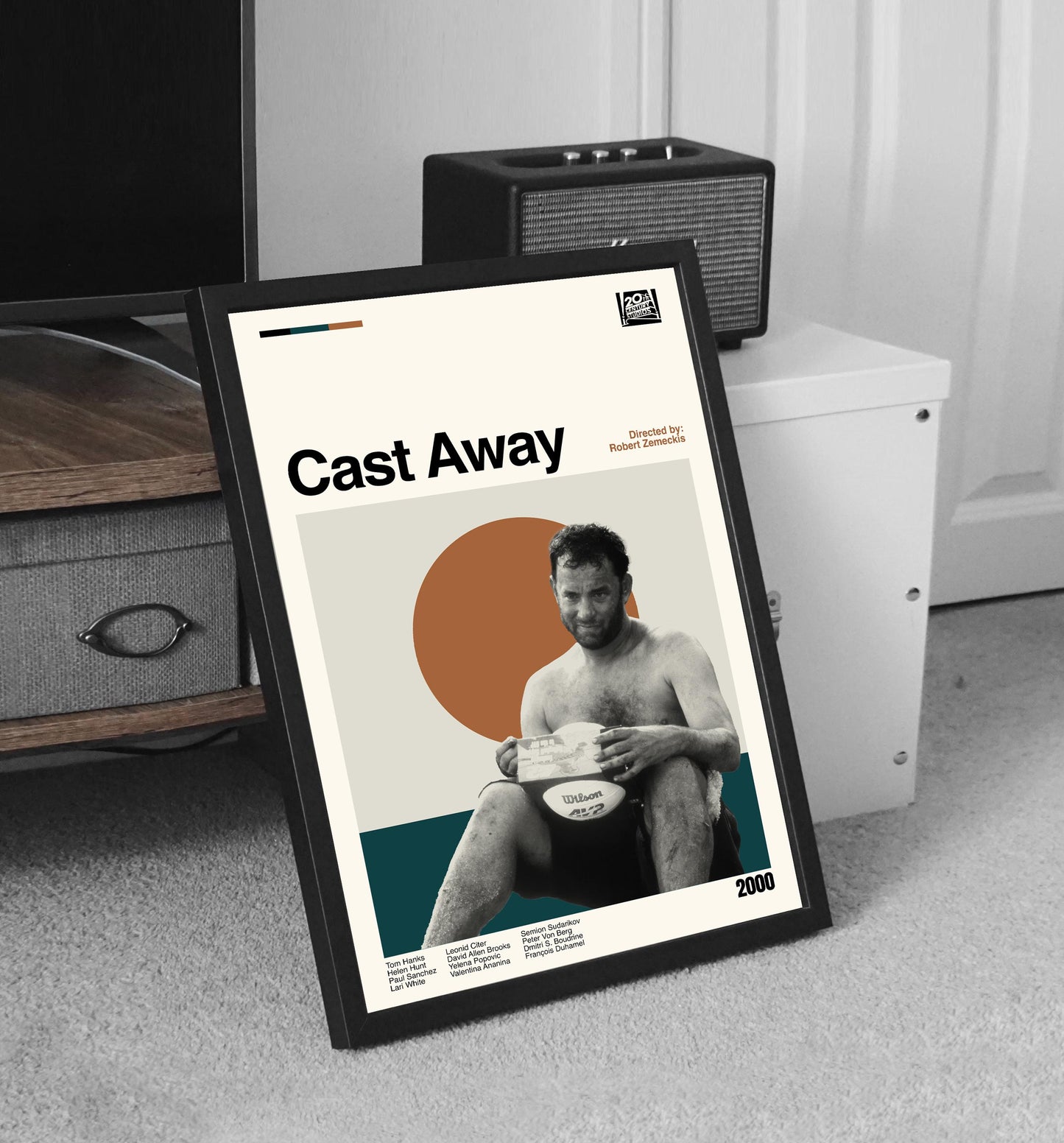 Cast Away Movie Poster: Mid-Century Modern Minimalist Art Print