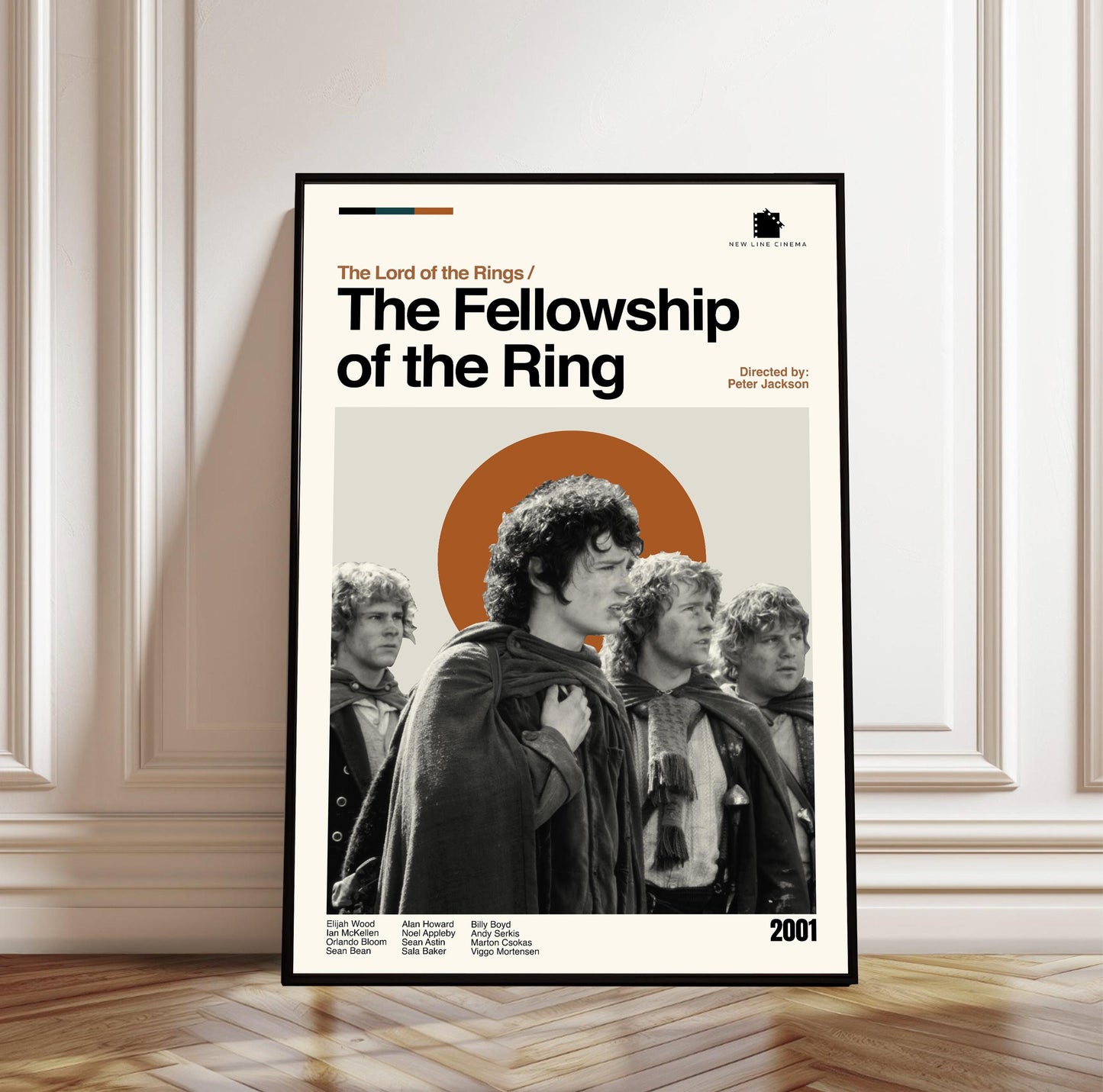 Fellowship of the Ring Poster: Mid-Century Modern Minimalist Art Print