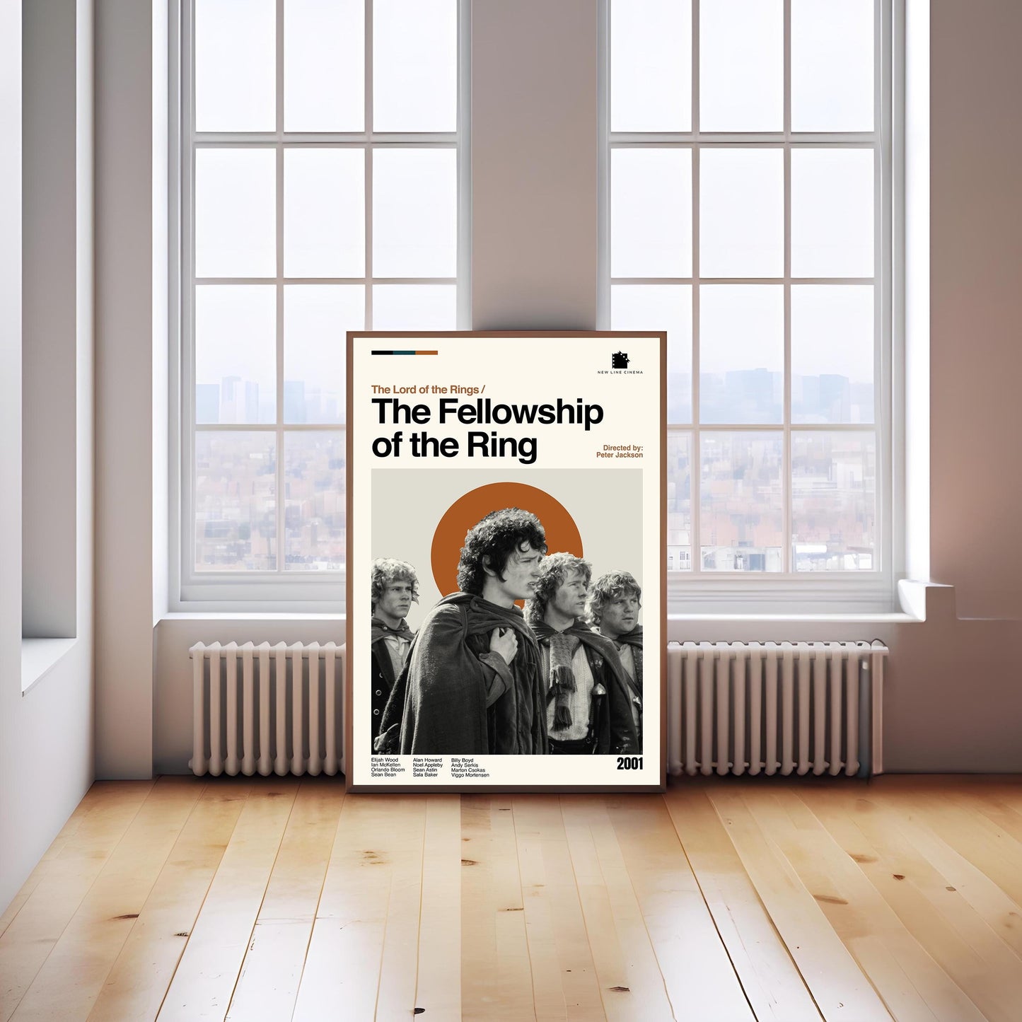 Fellowship of the Ring Poster: Mid-Century Modern Minimalist Art Print