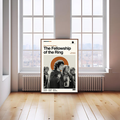 Fellowship of the Ring Poster: Mid-Century Modern Minimalist Art Print