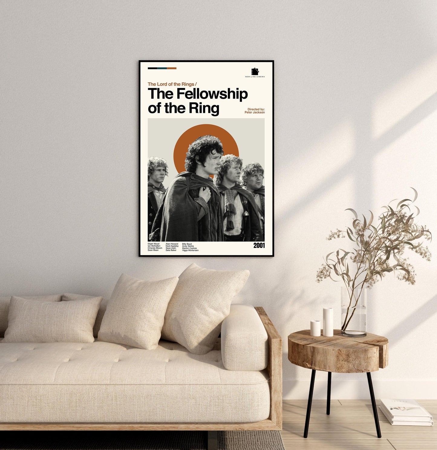 Fellowship of the Ring Poster: Mid-Century Modern Minimalist Art Print