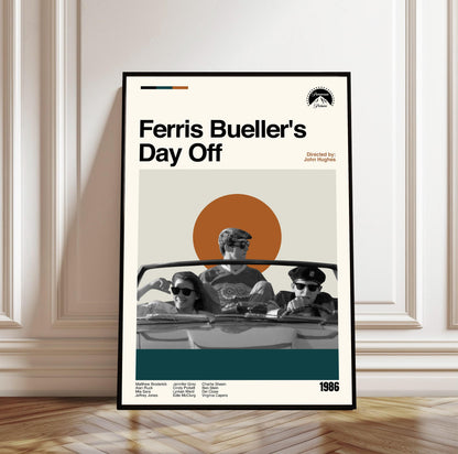 Ferris Bueller's Day Off Poster - Midcentury Modern Movie Print