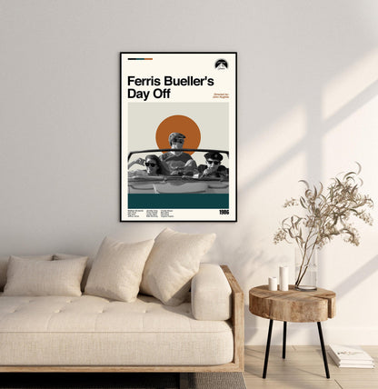 Ferris Bueller's Day Off Poster - Midcentury Modern Movie Print