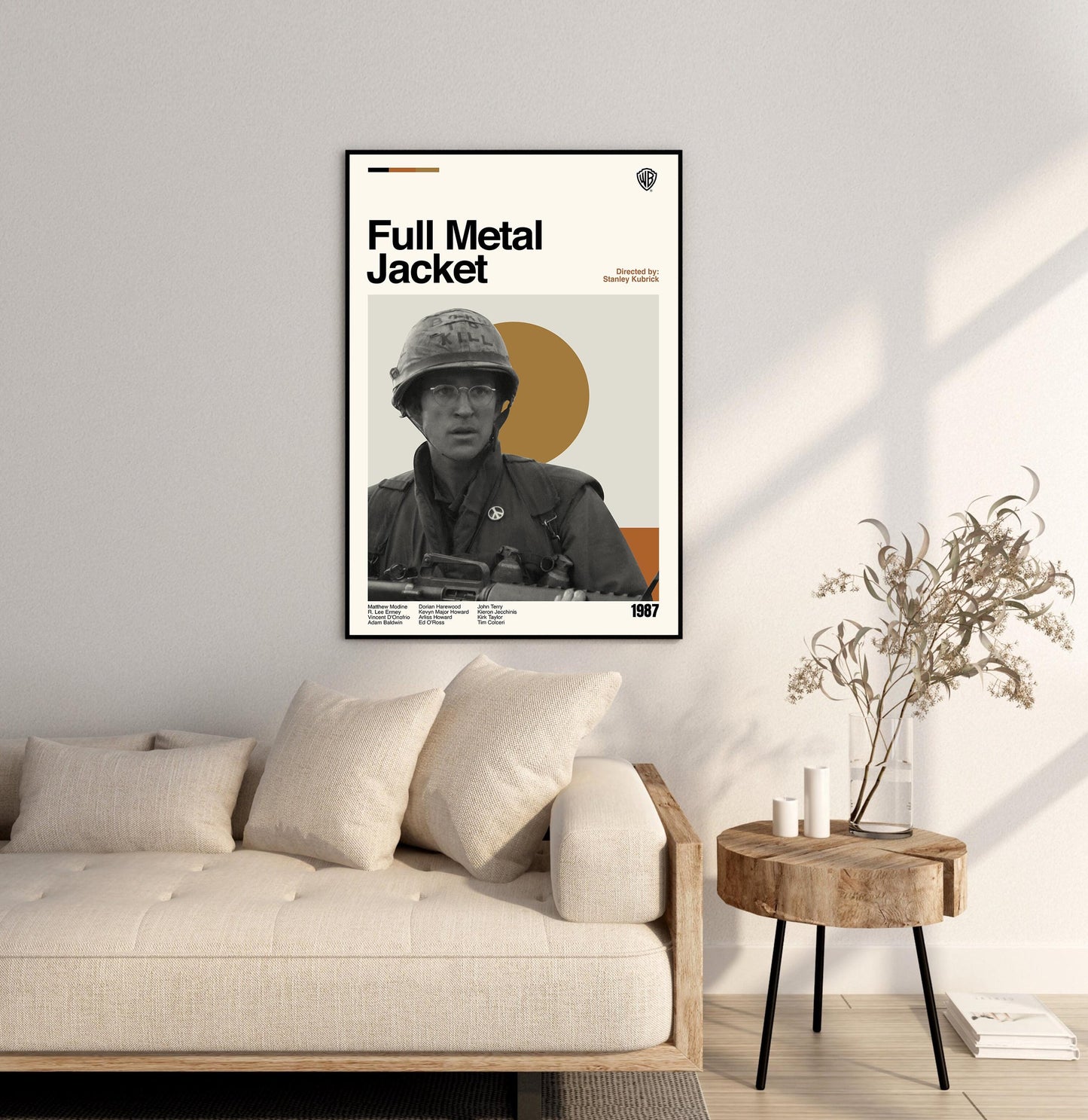 Full Metal Jacket Movie Poster: Mid-Century Modern Minimalist Print