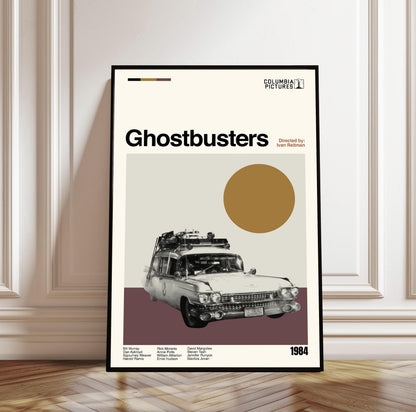 Ghostbusters Movie Poster - Minimalist Mid-Century Modern Print