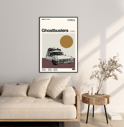 Ghostbusters Movie Poster - Minimalist Mid-Century Modern Print