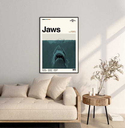 Jaws Movie Poster: Mid-Century Modern Minimalist Print