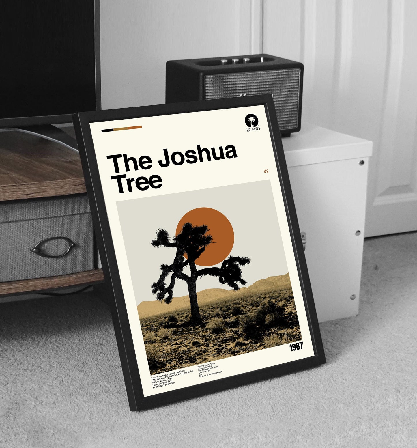 Joshua Tree U2 Poster - Music Poster - Midcentury Modern Art - Minimalist Print - Retro Poster - Vintage Print - Wall Art - Gifts for him
