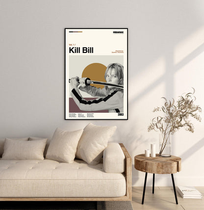 Kill Bill Poster - Movie Poster - Midcentury Modern Art - Minimalist Print - Retro Poster - Vintage Print Art - Wall Art - Gifts for him