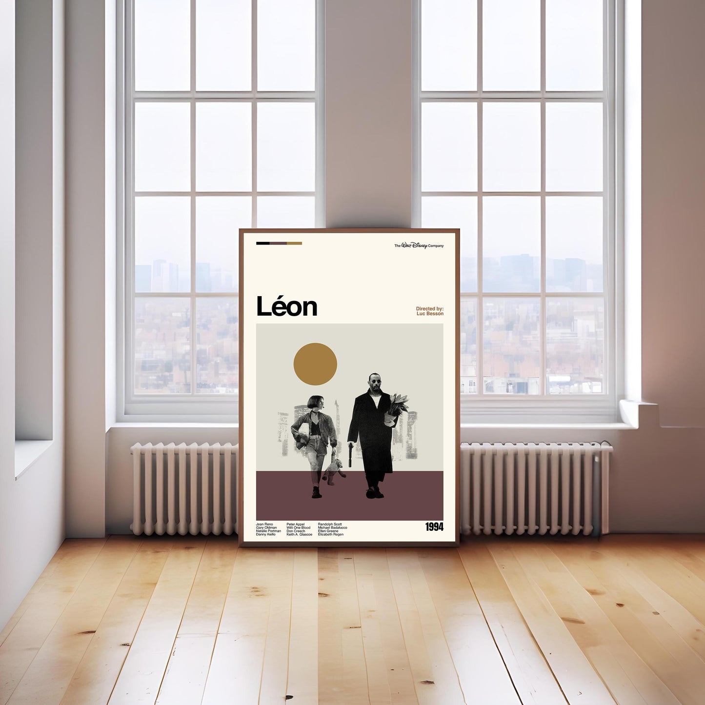 Léon Poster - Movie Poster - Midcentury Modern Art - Minimalist Print - Retro Poster - Vintage Print Art - Wall Art - Gift for him